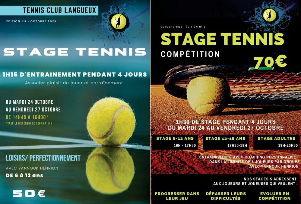 Stage Tennis vacances de la Toussaint