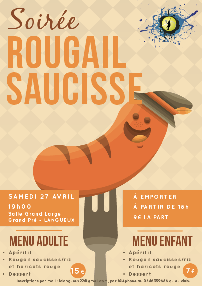 Soirée Rougail Saucisse le 27 Avril au Grand Pré !